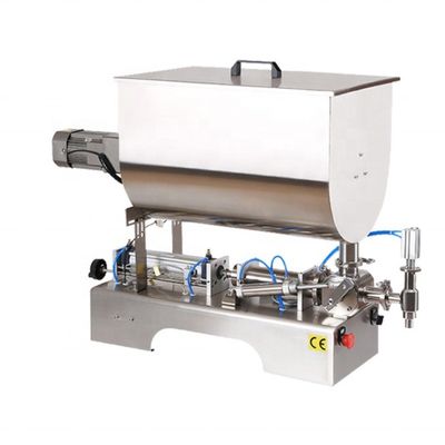 Machine de remplissage de liquide pneumatique semi-automatique de 200 BPH avec chauffage et mélangeur